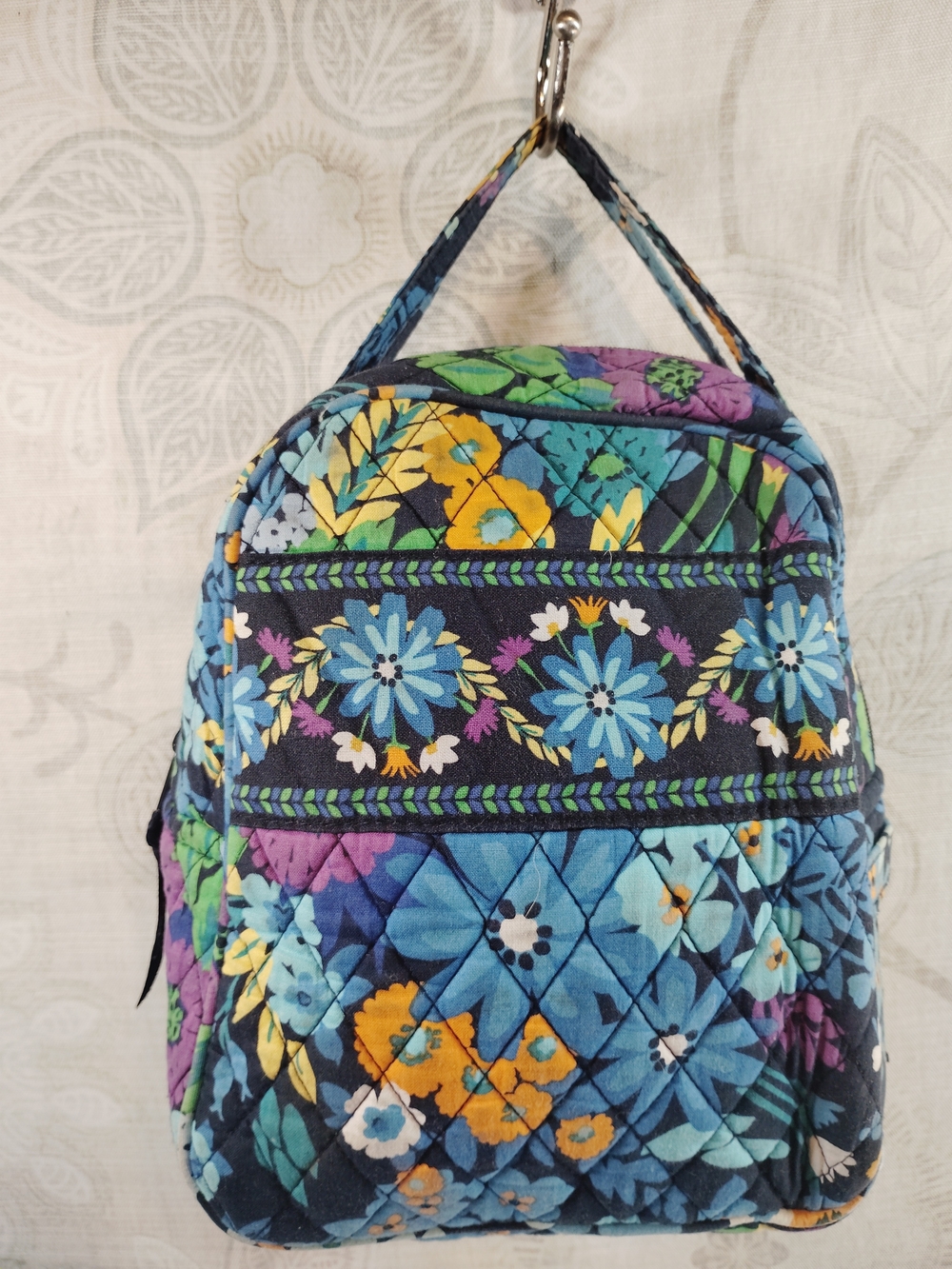 Vera Bradley Quilted   Cosmetic Bag - Blue, Yellow, Green, Purple